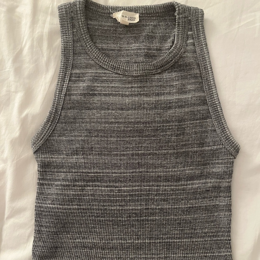 Aritzia Grey Crop Top
